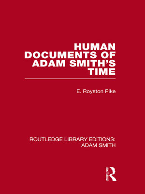 cover image of Human Documents of Adam Smith's Time